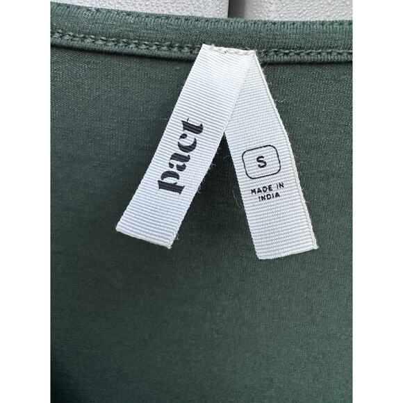 Pact Women’s Faux Wrap Jumpsuit Small Organic Cotton Blend Long Sleeve Green - Picture 7 of 8